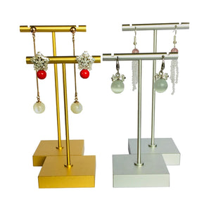 Silver Stainless Steel T-Shaped Earring Display Stand