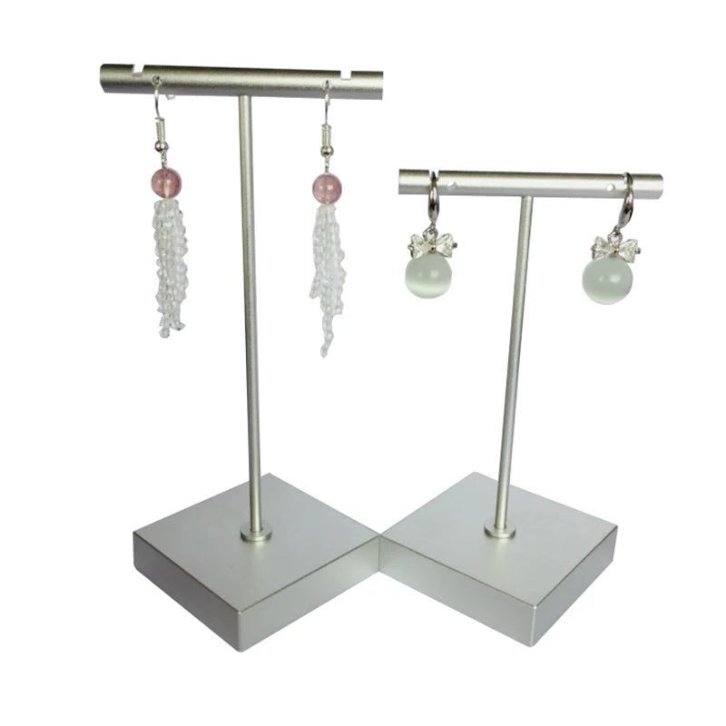 Silver Stainless Steel T-Shaped Earring Display Stand