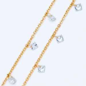 Crystal Beaded Chains, Brass Chain for DIY Jewelry Making