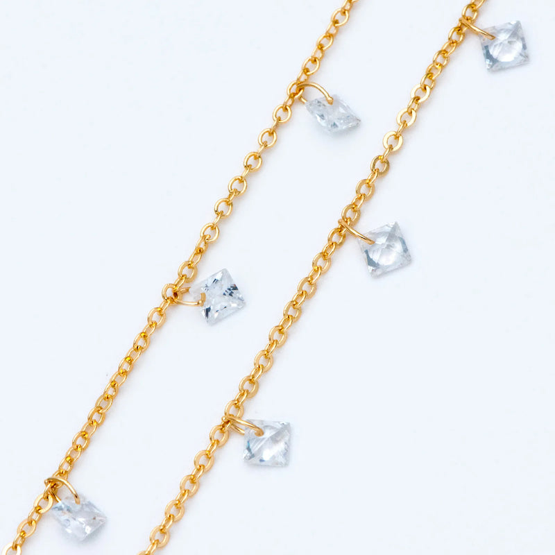 Crystal Beaded Chains, Brass Chain for DIY Jewelry Making