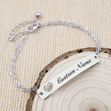 Personalized Silvery Steel Nameplate Bracelet BC373