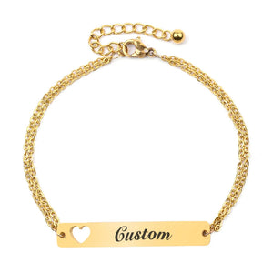 Personalized Silvery Steel Nameplate Bracelet BC373