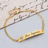 Personalized Silvery Steel Nameplate Bracelet BC373