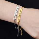 Personalized Silvery Steel Nameplate Bracelet BC373