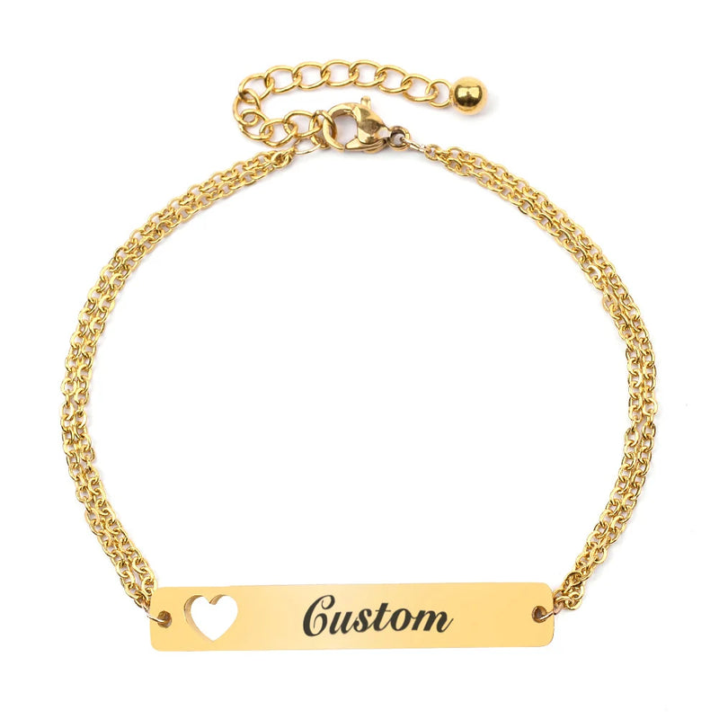 Personalized Silvery Steel Nameplate Bracelet BC373