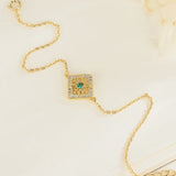 Emerald Silver 925 Bracelet Vintage Chinese Style Gemstone