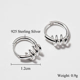 Small Chain Hoop Huggie Earrings Twist Cartilage Ear Buckles 925 Sterling Silver