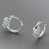 Small Chain Hoop Huggie Earrings Twist Cartilage Ear Buckles 925 Sterling Silver