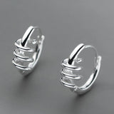 Small Chain Hoop Huggie Earrings Twist Cartilage Ear Buckles 925 Sterling Silver