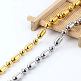 Stainless Steel Beads Chains DIY Jewelry Making Ball Bracelets Oval Necklace
