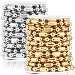 Stainless Steel Beads Chains DIY Jewelry Making Ball Bracelets Oval Necklace