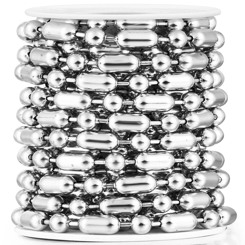 Stainless Steel Beads Chains DIY Jewelry Making Ball Bracelets Oval Necklace