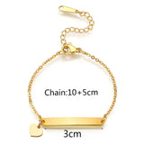 Personalized Stainless Steel Kids Bar Bracelet with Name Engraving