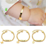 Personalized Stainless Steel Kids Bar Bracelet with Name Engraving