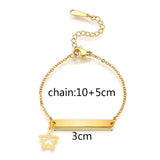 Personalized Stainless Steel Kids Bar Bracelet with Name Engraving