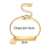 Personalized Stainless Steel Kids Bar Bracelet with Name Engraving