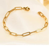 Stainless Steel Padlock Chain Toggle Bracelet for Women
