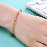 Stainless Steel Padlock Chain Toggle Bracelet for Women
