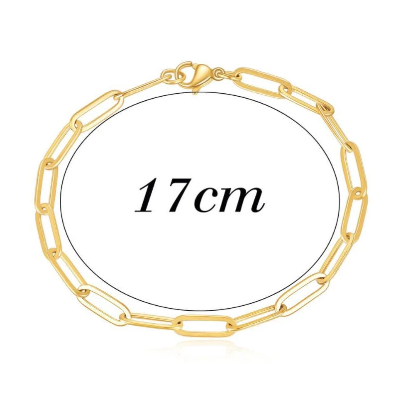 Stainless Steel Padlock Chain Toggle Bracelet for Women