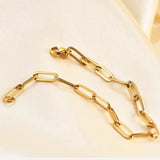 Stainless Steel Padlock Chain Toggle Bracelet for Women