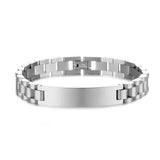 Custom Stainless Steel Men's ID Bracelet Engraving Laser Name Date Gift