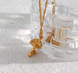 Stainless Steel Mushroom Pendant Necklace for Women
