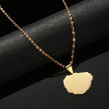 Stainless Steel La Gomera Island Map Pendant Necklace