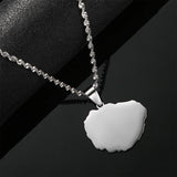 Stainless Steel La Gomera Island Map Pendant Necklace