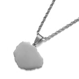 Stainless Steel La Gomera Island Map Pendant Necklace
