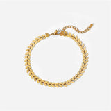 Stainless Steel Beach Wind Leaf Arrow Anklet 18K Plated PVD