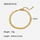 Stainless Steel Beach Wind Leaf Arrow Anklet 18K Plated PVD