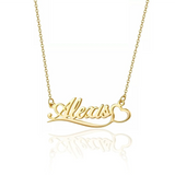 Stainless Steel Heart Necklace Personalized Name Choker Pendant