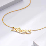 Stainless Steel Heart Necklace Personalized Name Choker Pendant