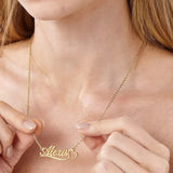 Stainless Steel Heart Necklace Personalized Name Choker Pendant