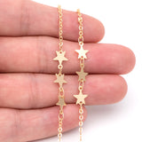 Star Beaded Chain 6.6mm Plated Brass Star Link Chain