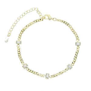 Geometric Cz Beads Layered Hand Chain Charm Bracelet