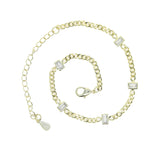 Geometric Cz Beads Layered Hand Chain Charm Bracelet