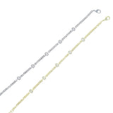 Geometric Cz Beads Layered Hand Chain Charm Bracelet