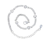 Geometric Cz Beads Layered Hand Chain Charm Bracelet