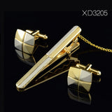 Classic Meter Tie Clips Cufflinks Sets Copper Tie Bar Golden Tie Collar Pin