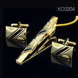 Classic Meter Tie Clips Cufflinks Sets Copper Tie Bar Golden Tie Collar Pin