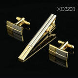Classic Meter Tie Clips Cufflinks Sets Copper Tie Bar Golden Tie Collar Pin