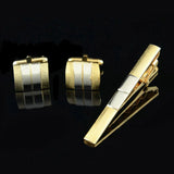Classic Meter Tie Clips Cufflinks Sets Copper Tie Bar Golden Tie Collar Pin