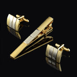 Classic Meter Tie Clips Cufflinks Sets Copper Tie Bar Golden Tie Collar Pin