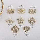 Crystal Rhinestone Pearl Alloy Charms 20pcs Earring Pendants