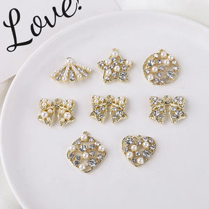 Crystal Rhinestone Pearl Alloy Charms 20pcs Earring Pendants
