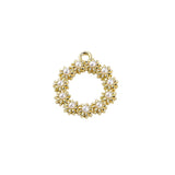 Rhinestone Pearl Paved Circle Earring Charms 30pcs