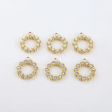 Rhinestone Pearl Paved Circle Earring Charms 30pcs