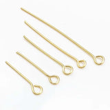 Stainless Steel Eye Pins Findings Head Pins 2.1mm Hole 0.7mm