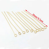 Stainless Steel Eye Pins Findings Head Pins 2.1mm Hole 0.7mm